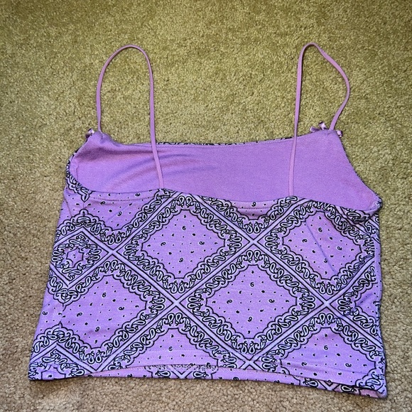 Pacsun Purple Bandana Print Tank Top with bows - Picture 2 of 2
